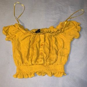 yellow off shoulder top